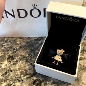 Pandora Robot Charm with Pink Bow (Never Worn!)